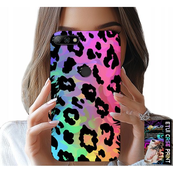 Custodia Per Huawei Y7 2018 - Vetro Posteriore Colorato Rainbow Panther-image