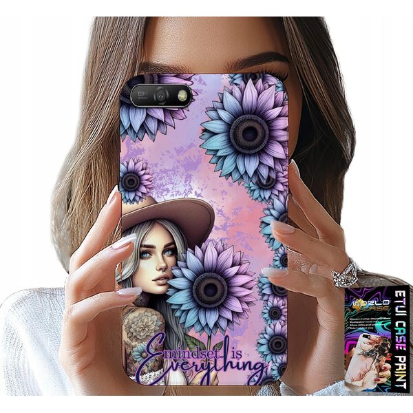 Custodia Per Huawei Y6 2018 - Donna Con Girasoli, Design Femminile-image