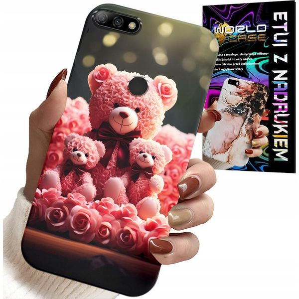 Custodia Per Huawei Y7 2018 - Rosa Orsacchiotto Regalo Di Famiglia + Foglio Di Alluminio-image
