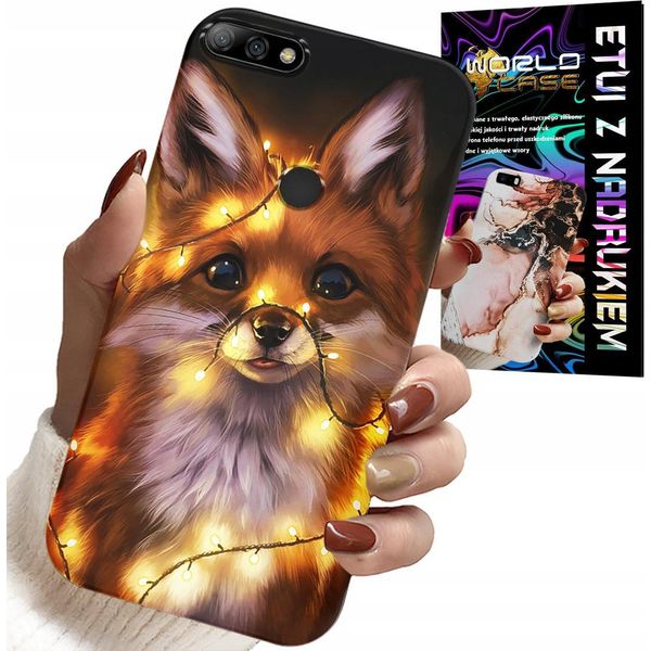 Custodia Per Huawei Y7 2018 - Dolce Volpe Foresta Animali Custodia + Vetro-image