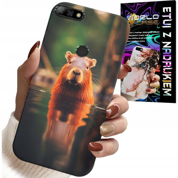 Custodia Per Huawei Y7 2018 - Dolce Capibara, Capibara, Disegni Multipli-image