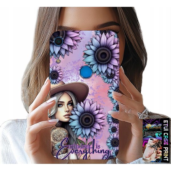Custodia Per Huawei Y6S - Donna Con Girasoli, Design Femminile-image