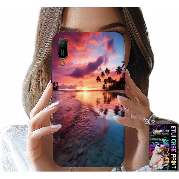 Custodia Per Huawei Y6 2019 - Spiaggia Vacanza Isola Bella Vista + Vetro-image