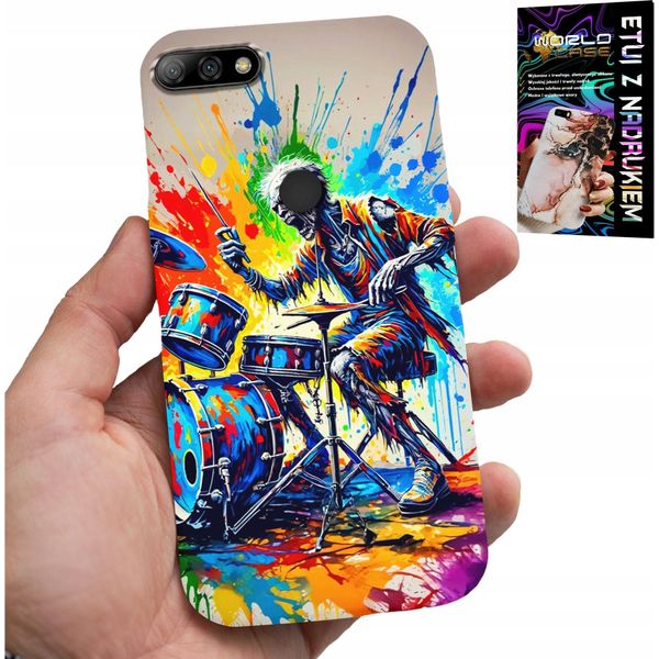 Custodia Per Huawei Y7 2018 - Cover Scheletro Rock Drums Drums-image