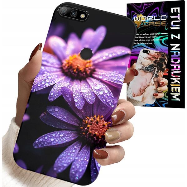 Custodia Per Huawei Y7 2018 - Custodia Cover Fiori Rosa Margherita-image