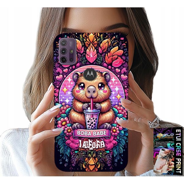Custodia Per Motorola Moto G10 / G30 - Dolce Capibara Con Frullato, Fantastici Disegni-image