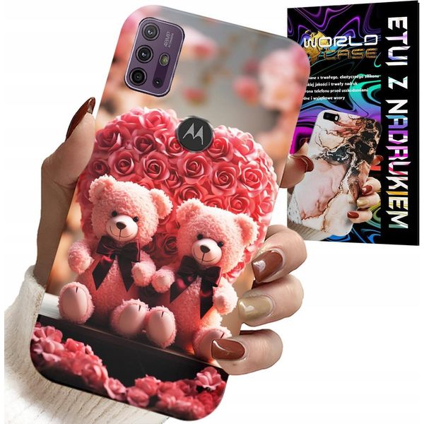 Custodia Per Motorola Moto G10 / G30 - Famiglia Di Orsacchiotti Rosa Cuore + Vetro-image