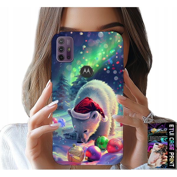 Custodia Per Motorola Moto G10 / G30 - Orso Natalizio Bombki Case + Pellicola Protettiva-image