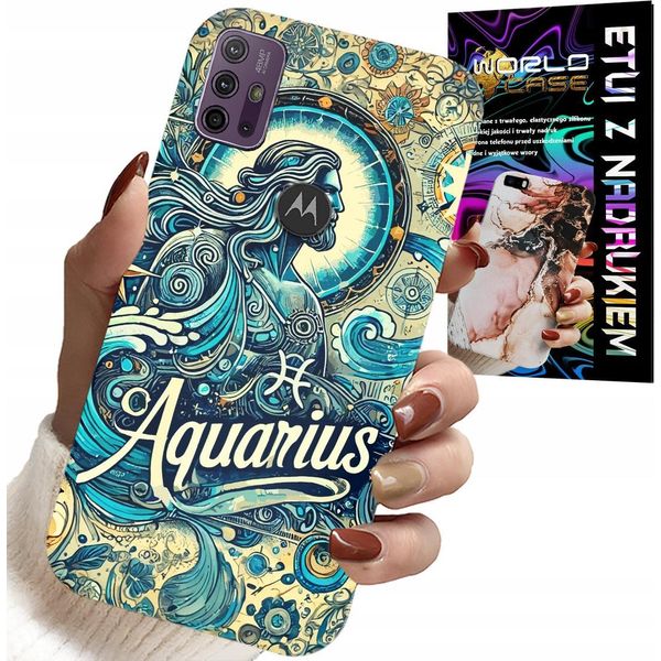 Custodia Per Motorola Moto G10 / G30 - Segno Zodiacale, Acquario, Astronomia Cover-image