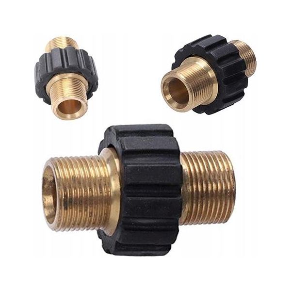 Rosfix Adattatore In Ottone Per Tubi Flessibili Ad Alta Pressione | 2 Filettature Maschio M22X1,5 Mm | Resistente Alla Corrosione-image