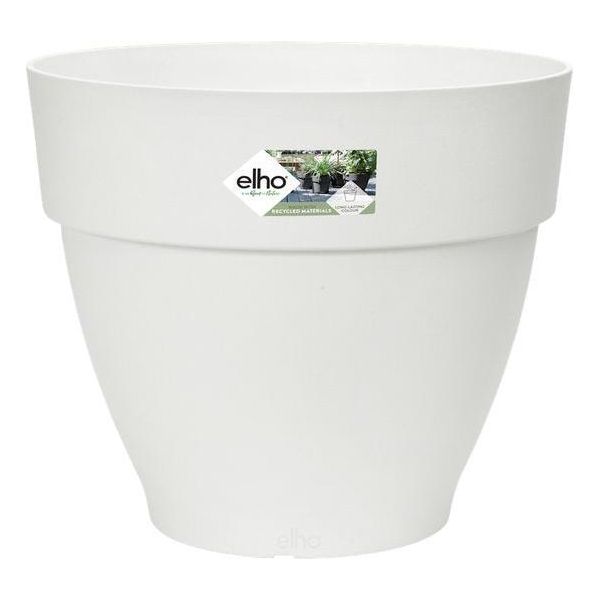 Elho Vaso Da Fiori Vibia Campana 35X29Cm Distanziatore Rotondo Fioriera Cassetta Per Piante Fioriera Plastica Bianco-image