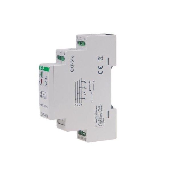 Monitor Di Fase 3X 400 V + N 10A Monitoraggio Asimmetria E Sequenza CKF-316 F&F 3164-image