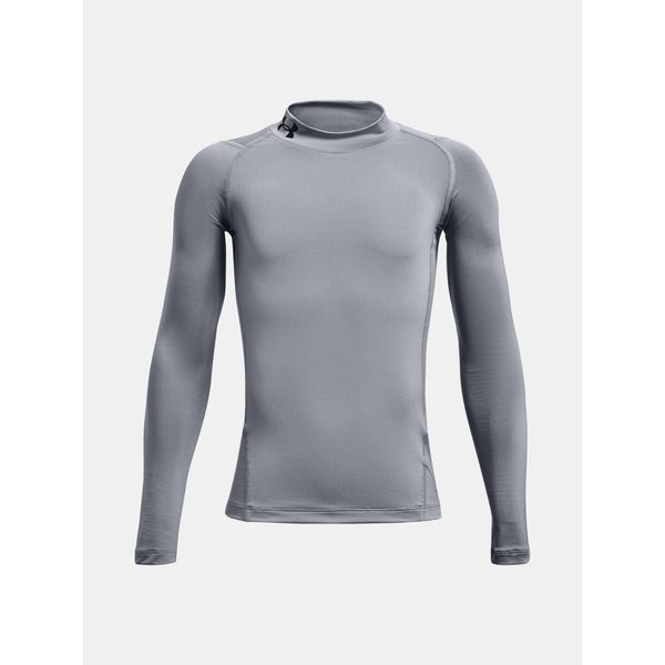 Under Armour Heatgear Armour Mock Langarm Trainingsshirt Jungen 035 - Acciaio/Nero L (150-165 Cm)-image