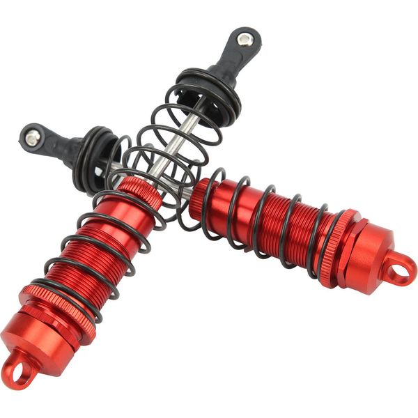 2 Pezzi Ammortizzatori Regolabili Rc 140 Mm Ad Olio Per Traxxas Slash 2WD 1/8 Rc Car, Rosso-image