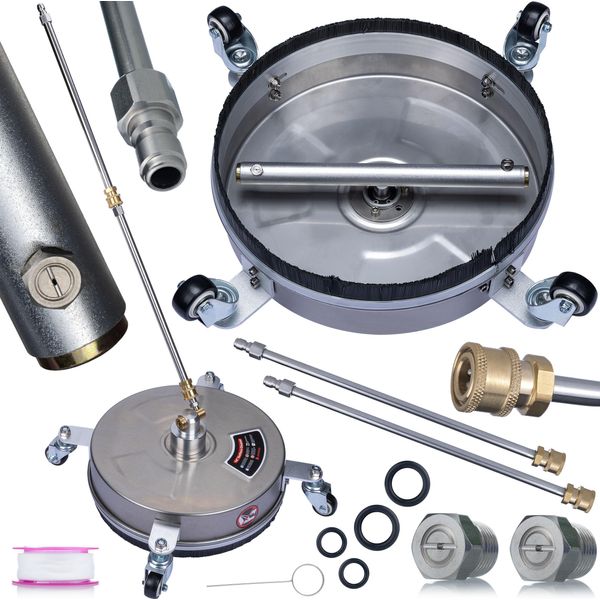 Rosfix T-Racer – Pulitore Per Superfici In Pietra Da Pavimentazione 34 Cm | Acciaio Inox, 275 Bar, Attacco Rapido Da 1/4” | Terrazze, Vialetti, Muri-image