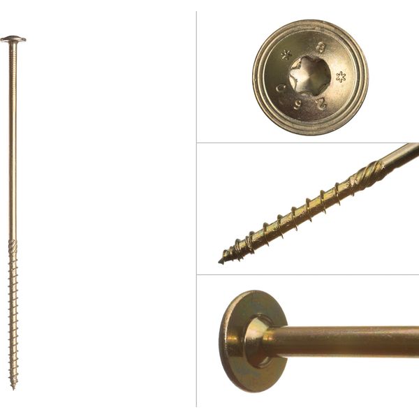 Viti A Testa Cilindrica Con Zincatura Gialla 6,0 X 260 Mm Torx - Scatola Da 50 Pezzi-image