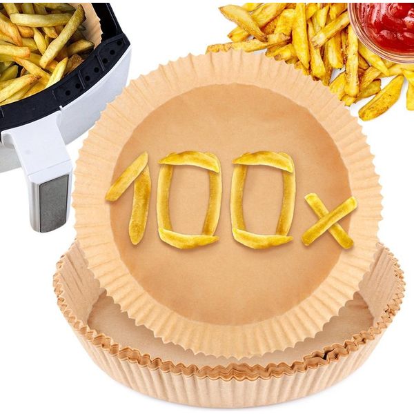Inserti Per Friggitrice Carta Da Forno Monouso Carta Monouso Per Friggitrice Friggitrice Ad Aria In Carta 20 Cm 100 Pz.-image