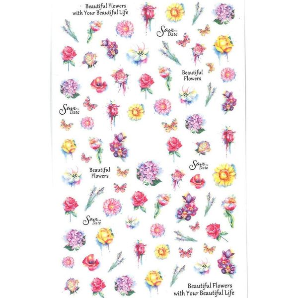 Adesivi Per Unghie Sottili Autoadesivi Fiori F648-image