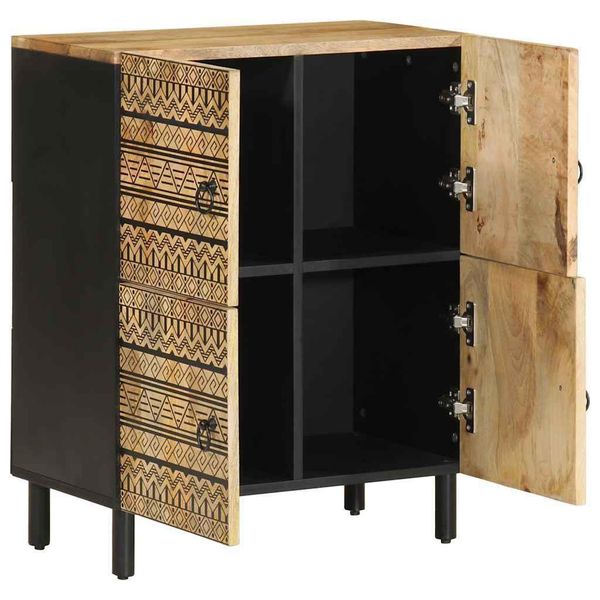 Syfax™ Credenza 60X33,5X75 Cm In Legno Massello Di Mango Grezzo-image