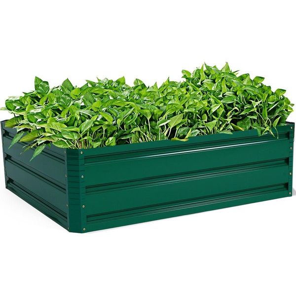 Fioriera Rialzata In Acciaio Per Verdure Ed Erbe Aromatiche, 100X30,5X80 Cm-image
