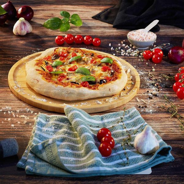 Set Di Taglieri Per Pizza E Portata In Bambù, 32 Cm, Confezione Da 2-image