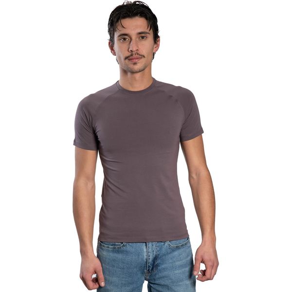 T-Shirt A Maniche Corte Da Uomo - Collo Tondo Raglan. CaffÈ: M-image