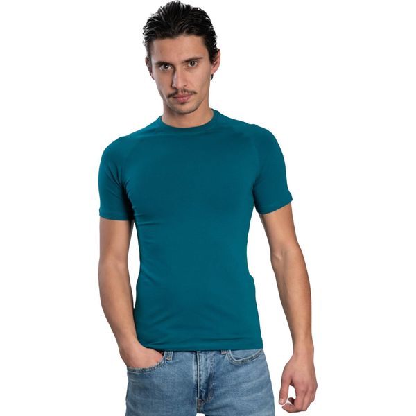 T-Shirt A Maniche Corte Da Uomo - Collo Tondo Raglan. Benzina: M-image