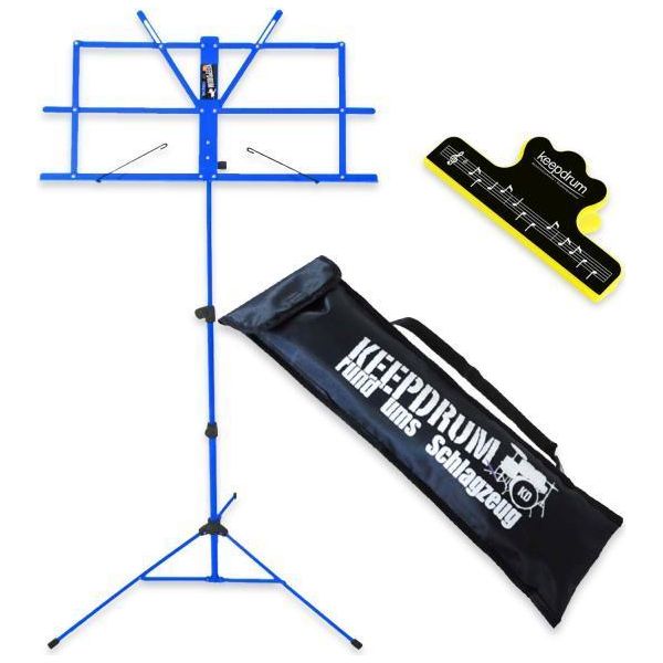 Leggio Keepdrum Blu MUS2BL Con Morsetto Musicale-image