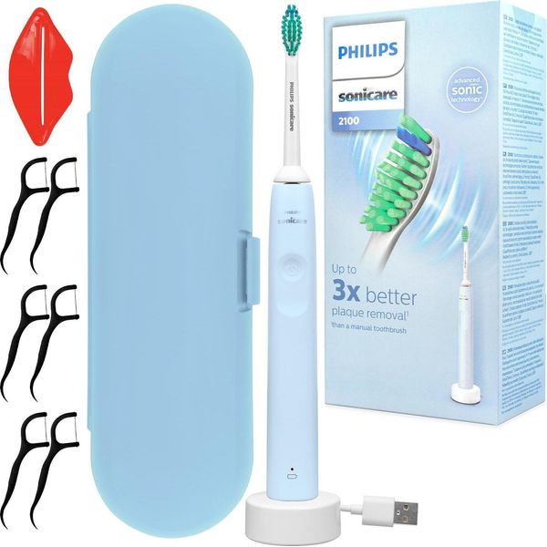 Philips Sonicare HX3651/12 Spazzolino Elettrico Blu + Custodia + Accessori-image