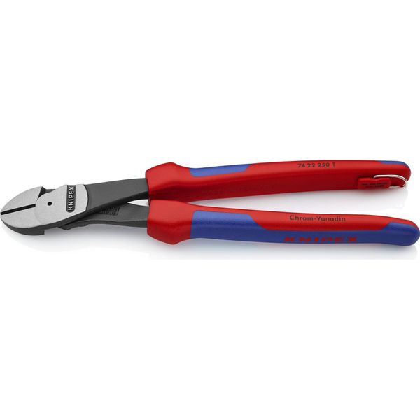 Knipex 74 22 250 T Taglierina Diagonale Kraft Con Impugnatura Multicomponente, Con Occhiello Di Fissaggio Integrato Per Il Fissaggio Di Un Fermo Di Sicurezza Nero Atramentato 250 Mm-image
