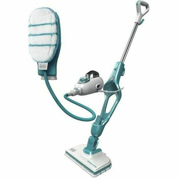Black & Decker 9IN1 Steam-Mop Pulitore A Vapore Verticale 0,5 L Turchese, Bianco 1300 W-image