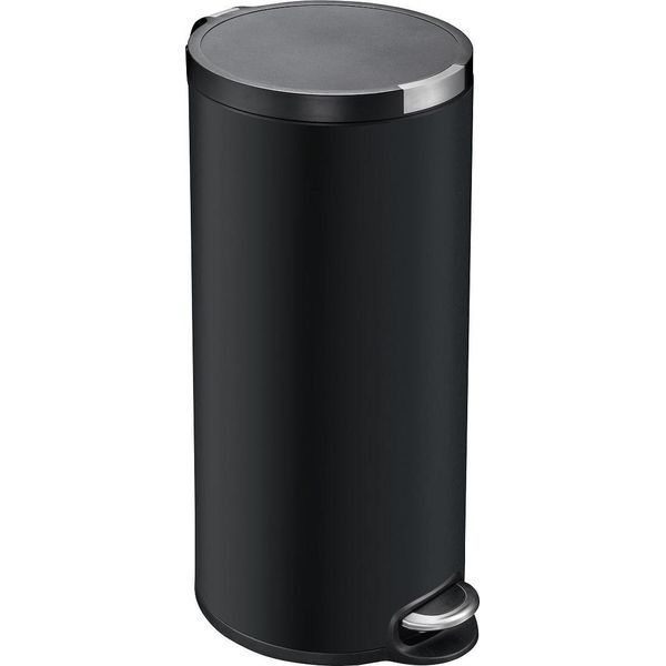 Eko - Pattumiera Artistica A Pedale 30 Litri - Acciaio Inox Plastica - Nero Opaco-image