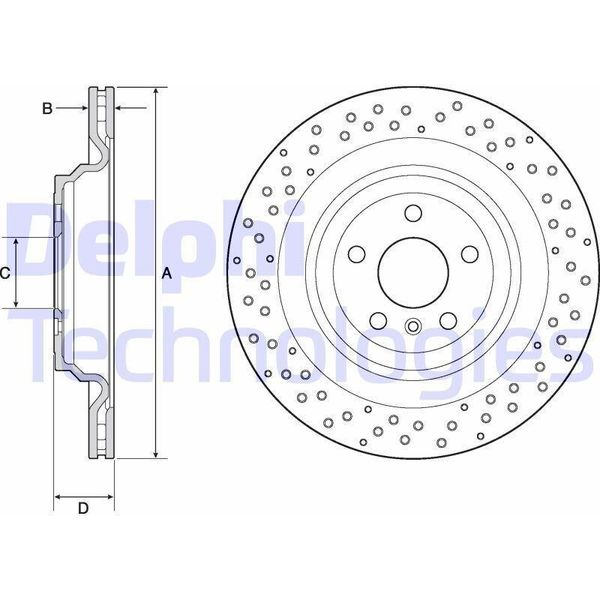 2X Disco Freno Delphi BG4699C Per MERCEDES-BENZ Classe M (W166) 54Mm-image
