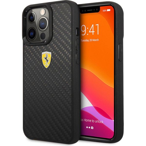 Ferrari Fehcp13Lfcabk Custodia Rigida Per Iphone 13 Pro / 136,1 Czarny/Nero On Track Real Carbon-image