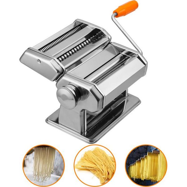 Macchina Per Pasta Jopassy, Macchina Per Pasta In Acciaio Inox, 7 Spessori Regolabili, Macchina Per Pasta Con 2 Taglierine, Per Spaghetti Lasagne Noodles-image