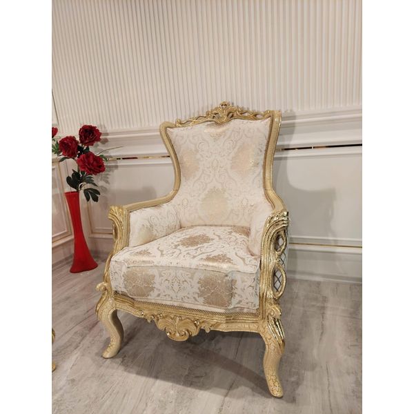 Poltrona Trono Classico Poltrona Arredo Barocco Poltrona Chesterfield Velluto-image