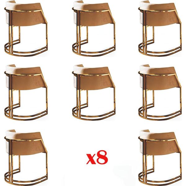 Sedia Design Tessuto Poltrona Imbottitura Sedie Set 8X Gastro Sala Da Pranzo Nuovo Tessuto-image
