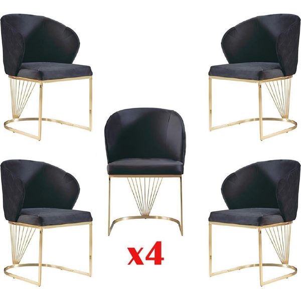 Set Da Pranzo Set Da Pranzo Moderno In Acciaio Inox 4 Pezzi Set Di Sedie 4X Sedie Nuovo-image