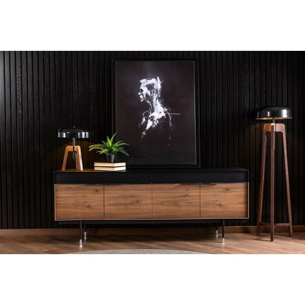 Cassettiera Credenza Credenza Credenza Cassettiera 208Cm Mobili Legno-image
