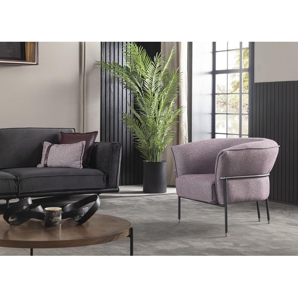 Poltrone Soggiorno Lusso Sedie Relax Club Lounge Mobili Divano Lilla-image