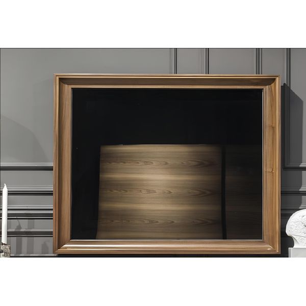 Specchio Lussuoso Specchio Da Parete In Stile Moderno Con Cornice Marrone-image