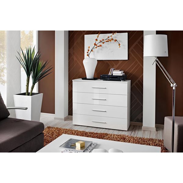 Legno Design Moderno Mobili Soggiorno Cassettiera Bianco Nuovo Arredo-image