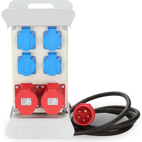 Tolletour Distributore Di Corrente Da Cantiere Distributore Di Corrente Cee Presa Di Corrente IP44 Per Cantiere 16A 2X400V 4X230V Schuko-image