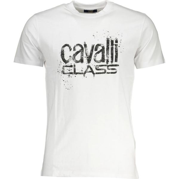 Cavalli Class Bianco Logo Maglietta Uomo Manica Corta : Taglia - 2XL Taglia: 2XL-image