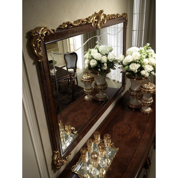 Specchio Da Parete Classico Cornice In Legno Specchio Arredo Nuovo 165X114 Vetro Design Cornice-image