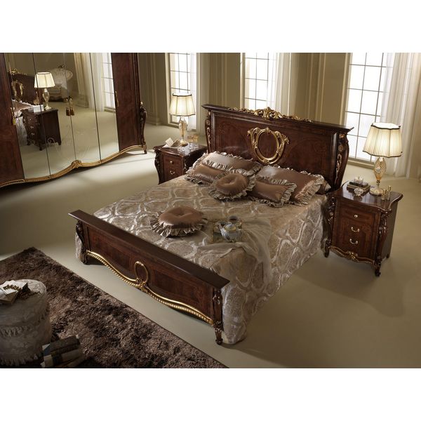 Letto Imbottito Classico Letto Matrimoniale 180X200Cm Legno Hotel Letti Camera Da Letto Nuovo-image