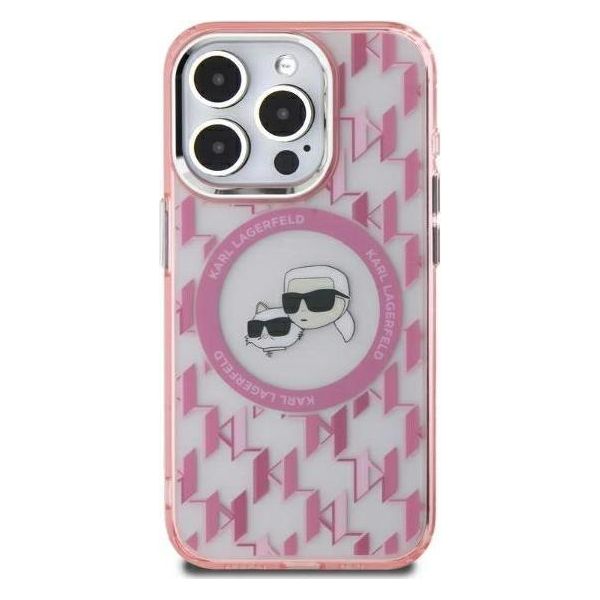 Karl Lagerfeld Iml Monogram Karl & Choupette Head Custodia Magsafe Per Iphone 16 Pro Max - Rosa-image