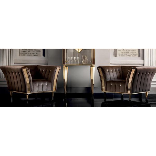 Poltrona Club Lounge Poltrona Imbottita Divano 1 Posto Televisione Velluto Arredoclassic-image