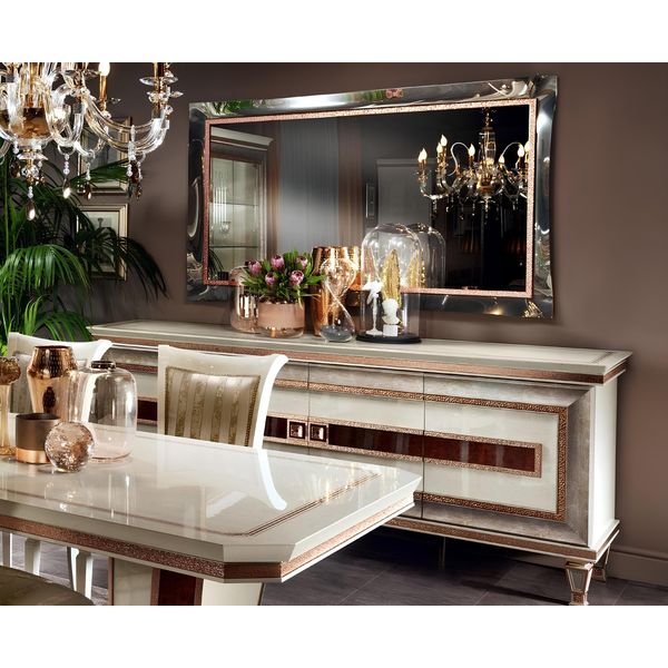 Consolle In Legno Credenza Tavolo Consolle Specchio Credenza Mobile 2Pz Arredoclassic-image