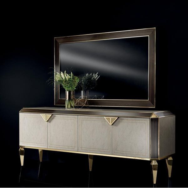 Cassettiera A Specchio Design Console Credenza Credenza Buffet Arredoclassico-image